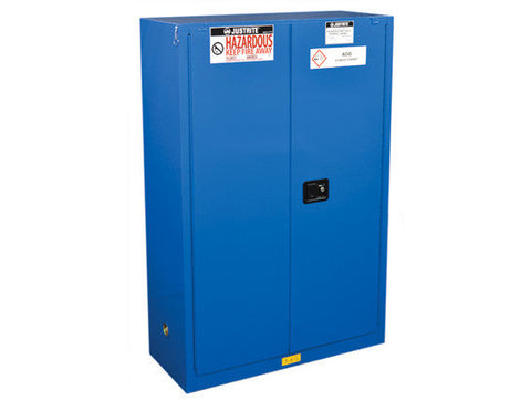 ChemCor® Hazardous Material Safety Cabinet, Cap. 45 gal., 2 shelves, 2 self-close doors - SolventWaste.com