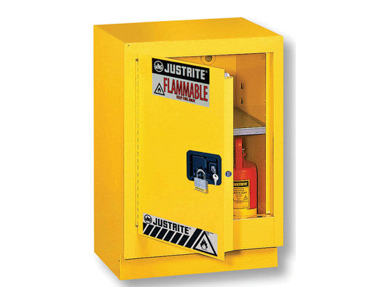 Under Fume Hood solvent/flammable liquid safety cabinet, Cap. 15 gal., 1 shlf, 1 m/c left hand door - SolventWaste.com
