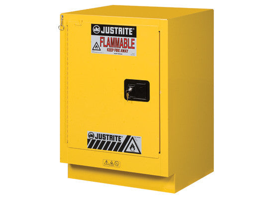 Under Fume Hood solvent/flammable liquid safety cabinet, Cap. 15 gal., 1 shlf, 1 s/c left hand door - SolventWaste.com