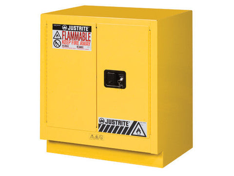Under Fume Hood solvent/flammable liquid safety cabinet, Cap. 19 gal., 1 shelf, 2 m/c doors - SolventWaste.com