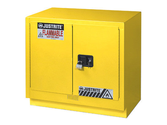 Under Fume Hood solvent/flammable liquid safety cabinet, Cap. 23 gal., 1 shelf, 2 m/c doors - SolventWaste.com