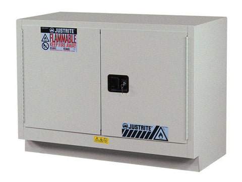 Under Fume Hood solvent/flammable liquid safety cabinet, Cap. 23 gal., 1 shelf, 2 s/c doors - SolventWaste.com