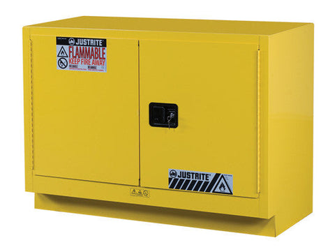 Under Fume Hood solvent/flammable liquid safety cabinet, Cap. 31 gal., 1 shelf, 2 m/c doors - SolventWaste.com