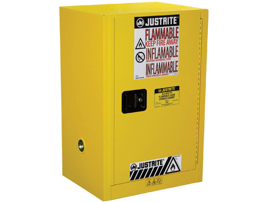 Sure-Grip® EX Compac Flammable Safety Cabinet, Cap. 12 gallons, 1 shelf, 1 m/c door - SolventWaste.com