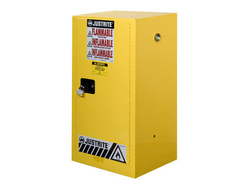 Sure-Grip® EX Compac Flammable Safety Cabinet, Cap. 15 gallons, 1 shelf, 1 m/c door - SolventWaste.com