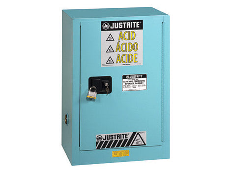 Sure-Grip® EX Compac Corrosives/Acid Steel Safety Cabinet, Cap. 15 gal., 1 shelf, 1 s/c door - SolventWaste.com