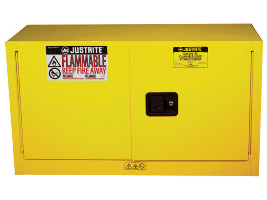 Sure-Grip® EX Piggyback Flammable Safety Cabinet, Cap. 17 gallons, 1 shelf, 2 s/c doors - SolventWaste.com