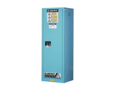 ChemCor® Slimline Corrosives/Acids Safety Cabinet, Cap. 22 gallons, 3 shelves, 1 m/c door - SolventWaste.com