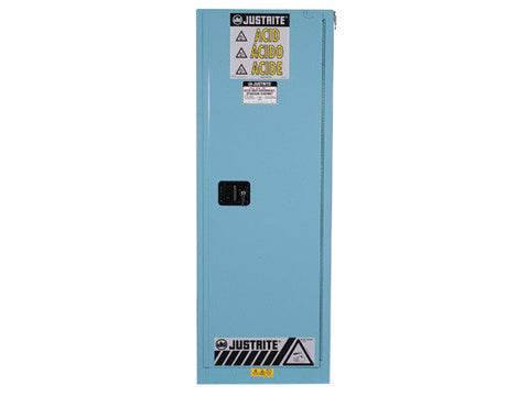 Sure-Grip® EX Slimline Corrosives/Acid Steel Safety Cabinet, Cap. 22 gal, 3 shelves, 1 m/c door - SolventWaste.com