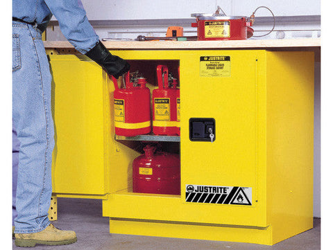 Sure-Grip® EX Undercounter Flammable Safety Cabinet, Cap. 22 gallons, 1 shelf, 2 m/c doors - SolventWaste.com