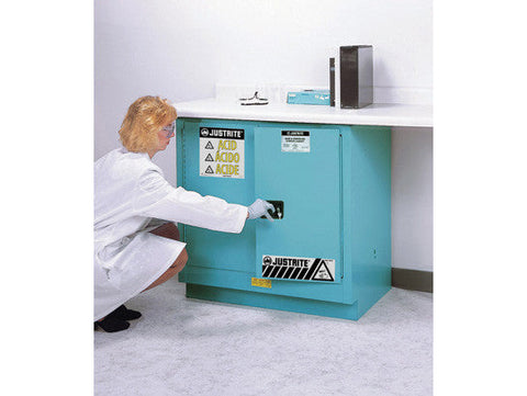 ChemCor® Undercounter Corrosives/Acids Safety Cabinet, Cap. 22 gallons, 1 shelf, 2 m/c doors - SolventWaste.com