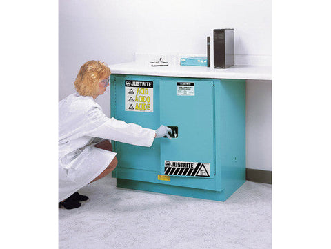 Sure-Grip® EX Undercounter Corrosives/Acid Stl Safety Cabinet, Cap. 22 gal, 1 shelf, 2 m/c doors - SolventWaste.com