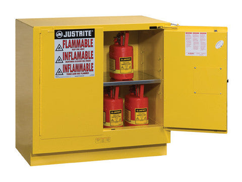 Sure-Grip® EX Undercounter Flammable Safety Cabinet, Cap. 22 gallons, 1 shelf, 2 s/c doors - SolventWaste.com
