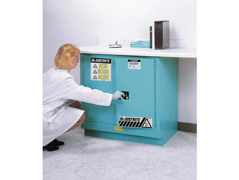 Sure-Grip® EX Undercounter Corrosives/Acid Stl Safety Cabinet, Cap. 22 gal., 1 shelf, 2 s/c doors - SolventWaste.com