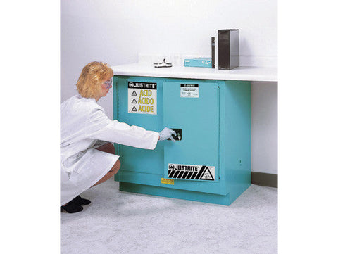 ChemCor® Undercounter Corrosives/Acids Safety Cabinet, Cap. 22 gallons, 1 shelf, 2 s/c doors - SolventWaste.com