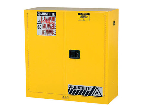 Sure-Grip® EX Flammable Safety Cabinet, Dims. 44"H, Cap. 30 gal., 1 shelf, 2 m/c doors - SolventWaste.com