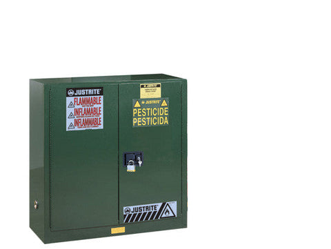 Sure-Grip® EX Pesticides Safety Cabinet, Dims. 44"H, Cap. 30 gal., 1 shelf, 2 m/c doors - SolventWaste.com
