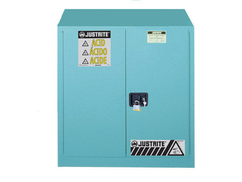 Sure-Grip® EX Corrosives/Acid Steel Safety Cabinet, Cap. 30 gallons, 1 shelf, 2 s/c doors - SolventWaste.com
