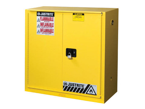 Sure-Grip® EX Flammable Safety Cabinet, Cap. 30 gal., 1 shelf, 1 bi-fold s/c door - SolventWaste.com