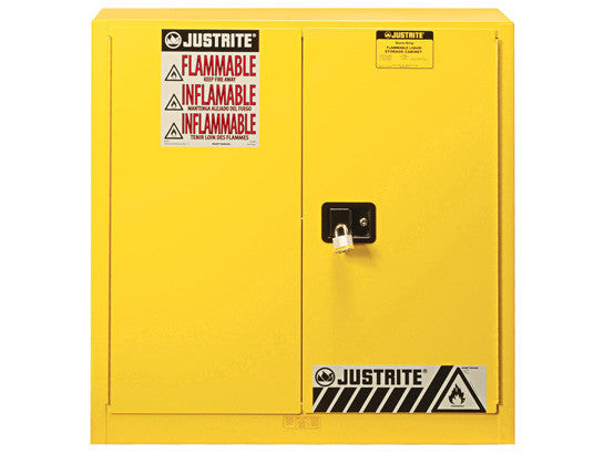 Sure-Grip® EX Flammable Safety Cabinet, Dims. 35"H, Cap. 30 gal., 1 shelf, 2 m/c doors - SolventWaste.com