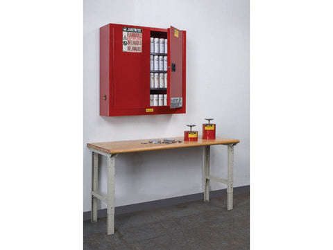 Sure-Grip® EX Wall Mount Aerosol Can Safety Cabinet, Cap. 20 gallons, 3 shelves, 2 m/c doors - SolventWaste.com