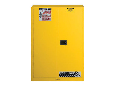 Sure-Grip® EX Flammable Safety Cabinet, Cap. 45 gallons, 2 shelves, 2 manual-close doors - SolventWaste.com