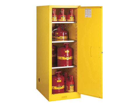 Sure-Grip® EX Deep Slimline Flammable Safety Cabinet, Cap. 54 gallons, 3 shlves, 1 m/c door - SolventWaste.com