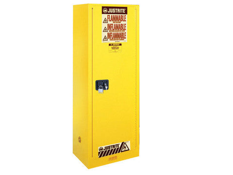 Sure-Grip® EX Deep Slimline Flammable Safety Cabinet, Cap. 54 gallons, 3 shlves, 1 s/c door - SolventWaste.com