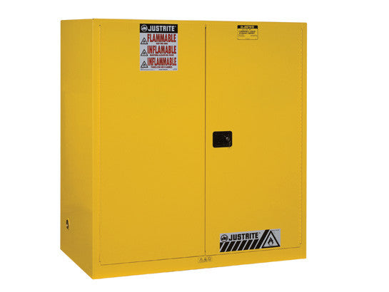 Sure-Grip® EX Vertical Drum Safety Cabinet and Drum Support, Cap. 110 gal., 1 shelf, 2 s/c doors - SolventWaste.com
