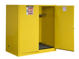 Sure-Grip® EX Vertical Drum Safety Cabinet and Drum Rollers, Cap. 110 gal., 1 shelf, 2 m/c doors - SolventWaste.com