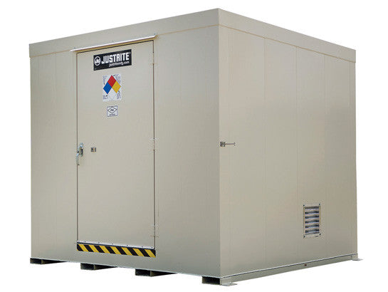 Non-Combustible Outdoor Safety Locker, 16-Drum, Explosion Relief Panels - SolventWaste.com