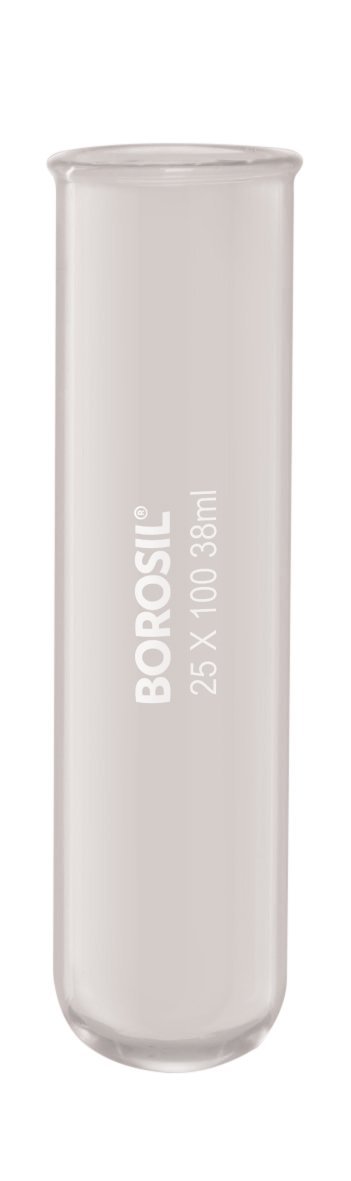 Borosil® Tubes - Test - Reusable - Beaded Rim - 27mL - 18mm x 150mm (OD x H) - CS/400 - SolventWaste.com
