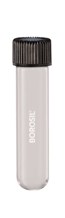Borosil® Tubes - Culture - Round Bottom - Clear - PTFE-Lined PP Screw Caps - 10mL - CS/100 - SolventWaste.com