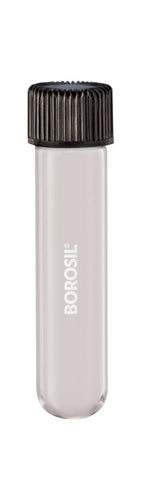 Borosil® Tubes - Culture - Round Bottom - Clear - PTFE-Lined PP Screw Caps - 5mL - CS/100 - SolventWaste.com