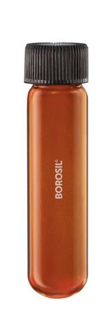 Borosil® Tubes - Culture - Round Bottom - Amber - PTFE-Lined PP Screw Caps - 5mL - CS/100 - SolventWaste.com