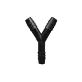 Y Connector Fitting Pack, Polypropylene, 3/8" Hose Barb x 3/8" Hose Barb to 3/8" Hose Barb, 100/pk - SolventWaste.com