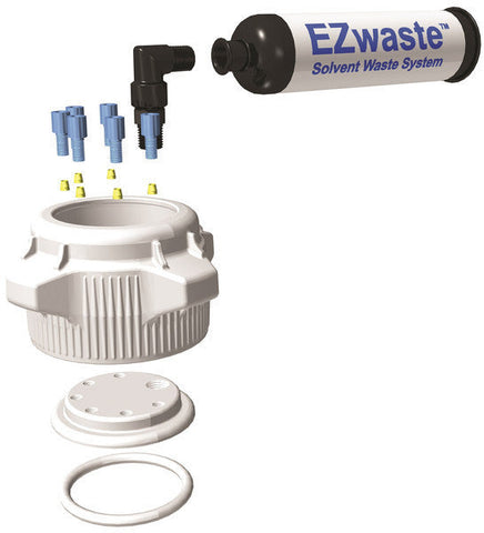 EZwaste® HD Filter Kit, VersaCap® 83B , 4 ports for 1/8" OD Tubing, 3 ports for 1/4" OD tubing, one fluid level sensor port with Fluid Level Sensor - SolventWaste.com