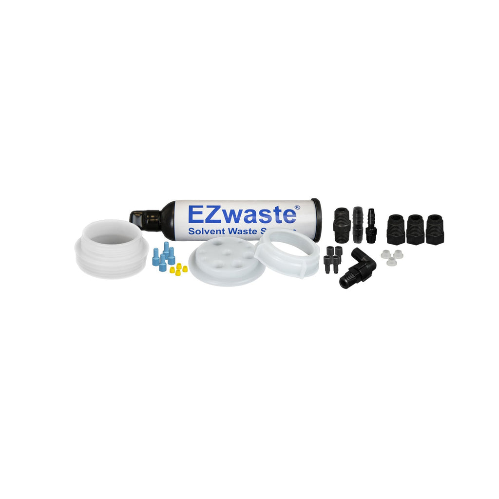 EZWaste® UN/DOT Filter Kit, VersaCap® 70S w/ Threaded Adapter, 4 Ports for 1/8” OD Tubing, 3 Ports for ¼” OD Tubing, 1 Port for 1/4" or 3/8" HB Adapter - SolventWaste.com