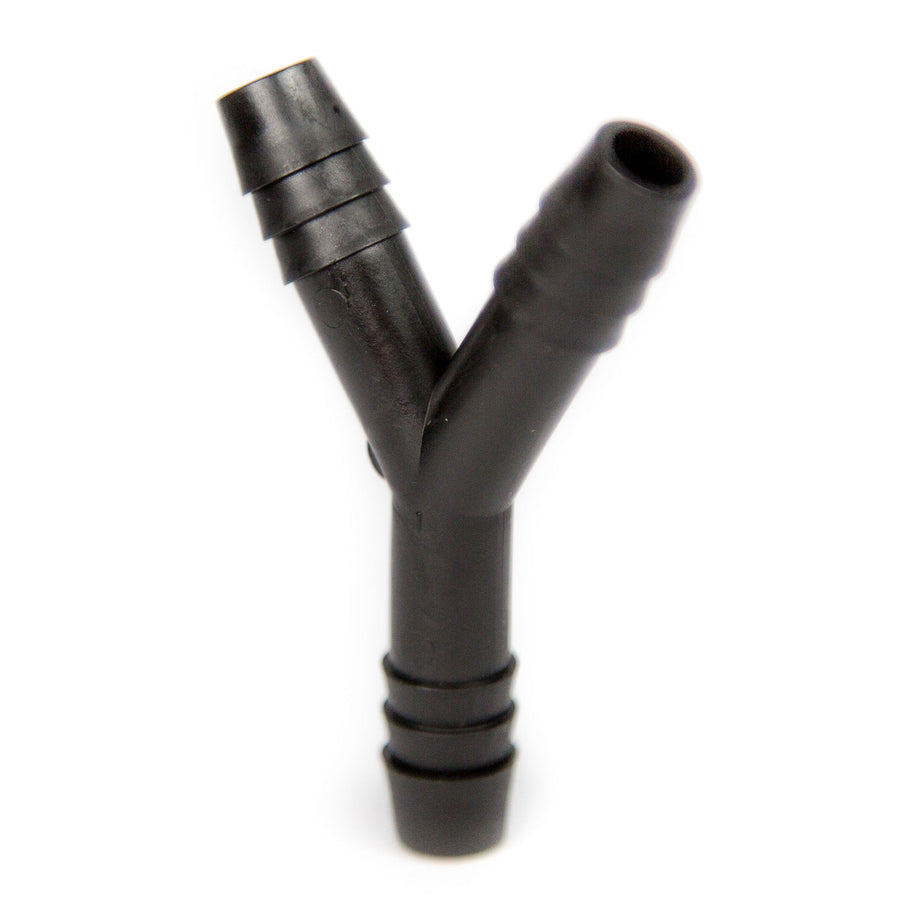 Y Connector Fitting Pack, Polypropylene, 3/8" Hose Barb x 3/8" Hose Barb to 3/8" Hose Barb, 100/pk - SolventWaste.com