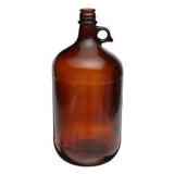 4 Liter Amber Glass Jug, Safety Coated, PTFE Lined Cap, each - SolventWaste.com