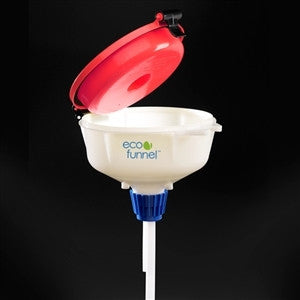 8" ECO Funnel with 38mm Cap adapter, yellow lid, suitable for 4L Container - SolventWaste.com