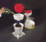 8" ECO Funnel with 38mm Cap adapter, yellow lid, suitable for 4L Container - SolventWaste.com