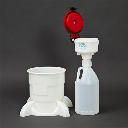 4" ECO Funnel System, 2 Liter Jug with Handle, Secondary Container - SolventWaste.com