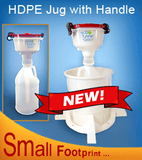 4" ECO Funnel System, 2 Liter Jug with Handle, Secondary Container - SolventWaste.com