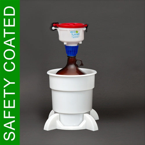 4" ECO Funnel System, 4 Liter Safety Coated Bottle, Secondary Container - SolventWaste.com
