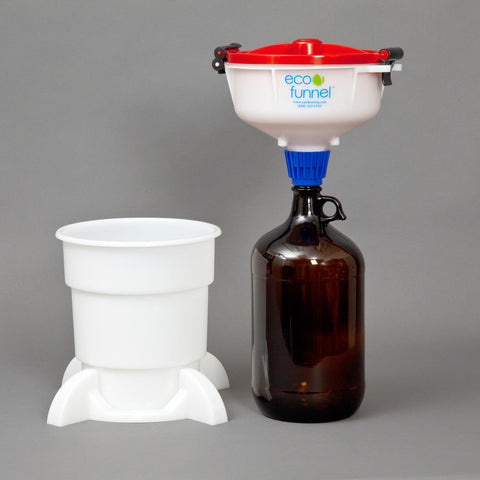 8" ECO Funnel System, 4L Glass bottle, Secondary Container - SolventWaste.com