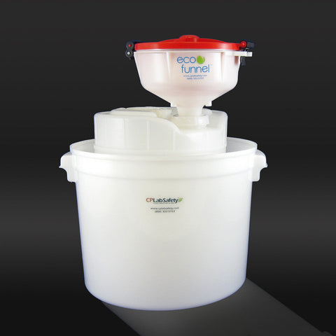 8" ECO Funnel System, 5 gal, 70mm Cap, Secondary Container - SolventWaste.com