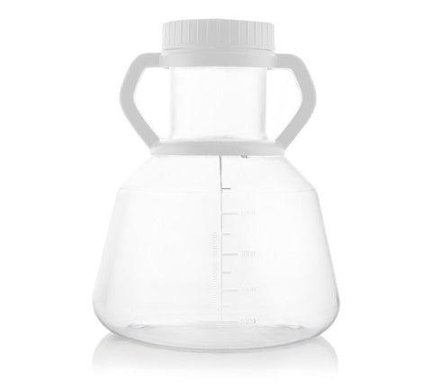 EZBio® 5L Erlenmeyer PC Flasks - 90mm Closed Cap w/Handle - Sterilized - 4/CS - SolventWaste.com