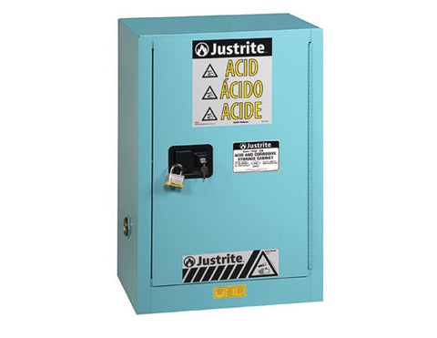 ChemCor® Compac Corrosives/Acids Safety Cabinet, Cap. 12 gallons., 1 shelf, 1 m/c door - SolventWaste.com