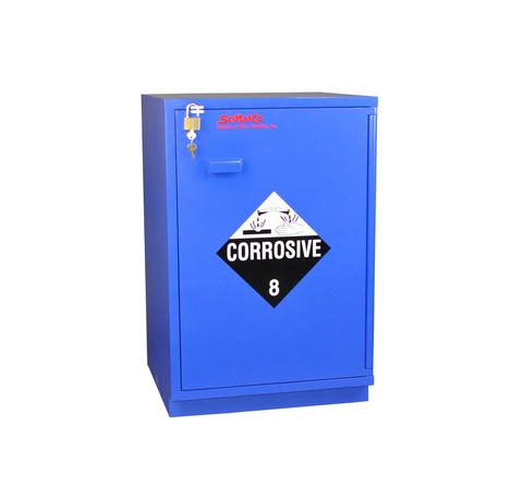 Under-the-Counter, Corrosive Cabinet, Partially Lined, 23", Right Hinge, Blue - SolventWaste.com